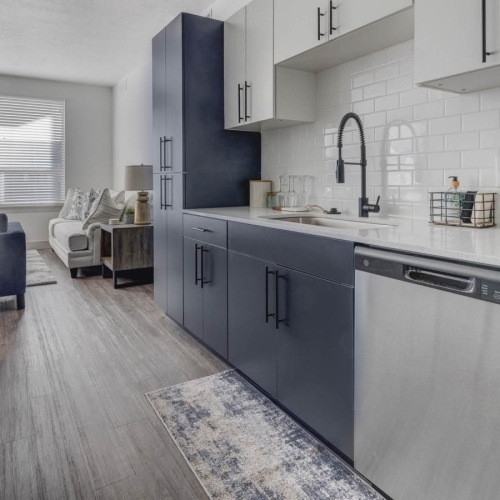 kitchen open to living room